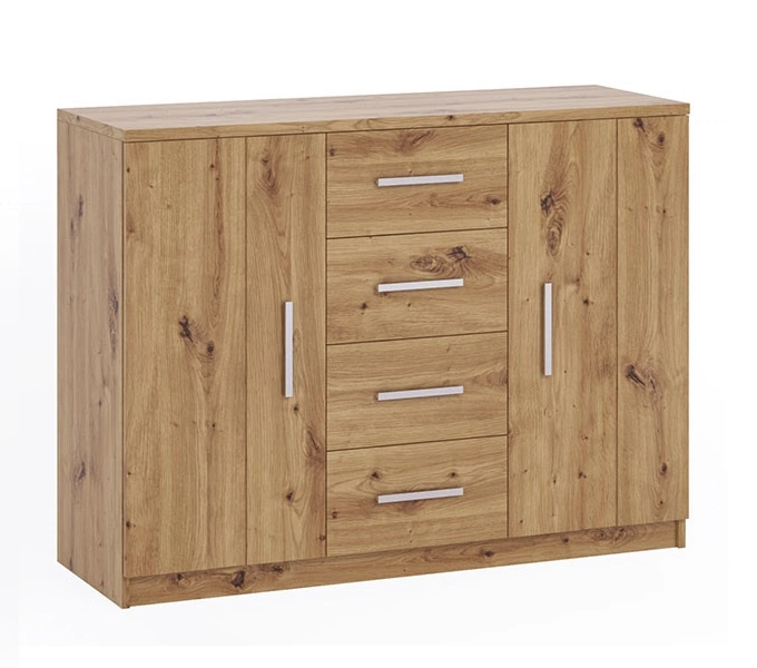 Rico chest of drawers, 120 cm, artistic oak color, functional furniture with a timeless design, ideal for the bedroom or living room