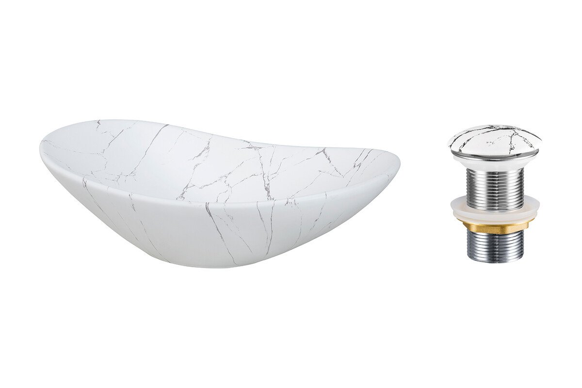 Washbasin stopper LENA-MW17 matte white - Image 3