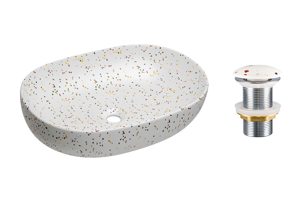 LILI-MW21 matte terrazzo washbasin stopper - Image 3
