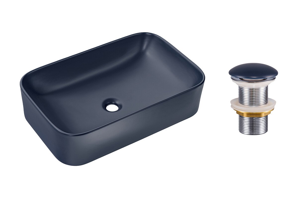 NELI-MNB and KAMA-MNB washbasin stopper, dark blue matt - Image 4