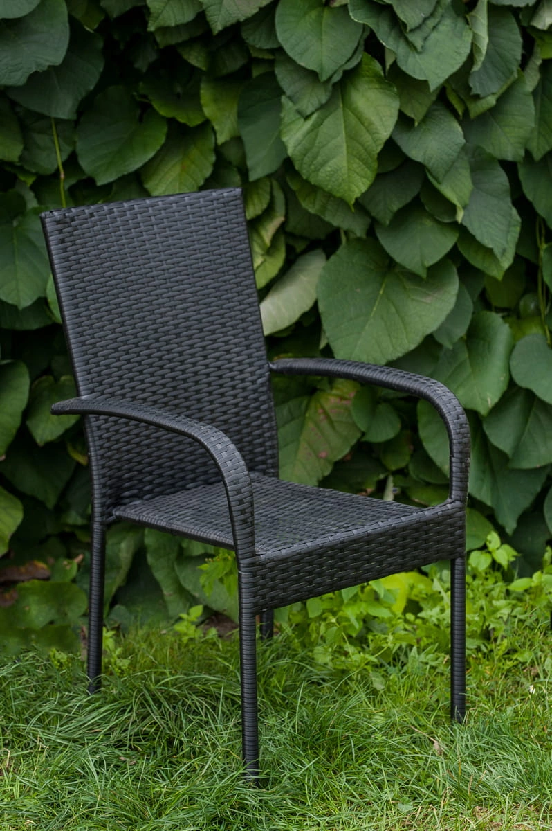 Sottile garden chair 43x40 cm black, functional rattan chair, classic and comfortable design, a great choice for the garden - Image 5