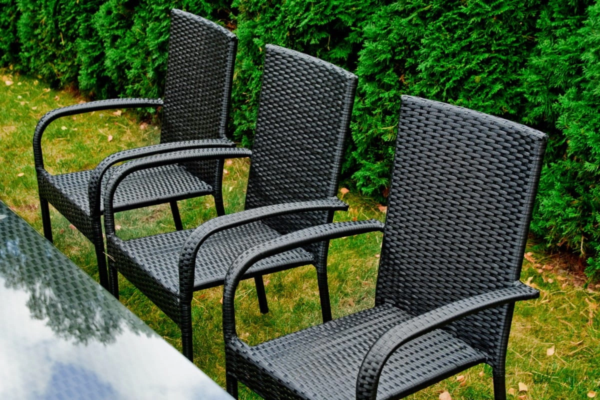 Sottile garden chair 43x40 cm black, functional rattan chair, classic and comfortable design, a great choice for the garden - Image 4