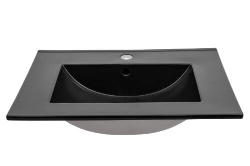 LAVA BLACK 80 DP – 80 cm ceramic washbasin