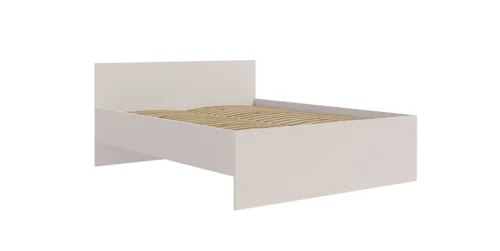 Maxione bed 160×200 cm, beige, perfect bed for lovers of minimalist layout, high comfortable headrest