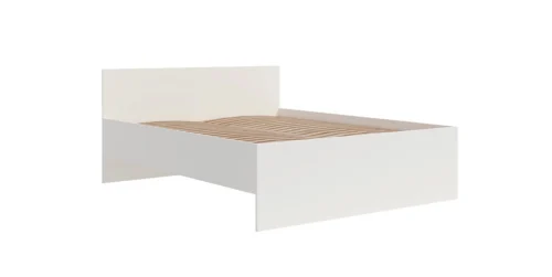 Maxione bed, 160×200 cm, white, perfect bedroom bed for lovers of minimalist layout, high and comfortable headboard
