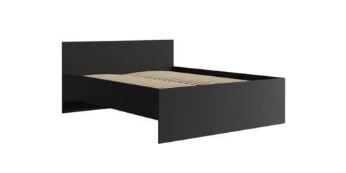 Maxione bed 160×200 cm, black, perfect bedroom bed for lovers of minimalist layout, high comfortable headboard