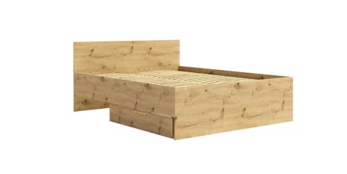 Maxione bed 160×200 cm, pull-out drawer, oak bedding box, perfect for the bedroom, high headboard