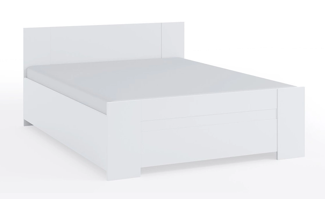 Riko bed 160x200 cm with bedding box, white, perfect bed for the bedroom, edges finished with ABS plywood, timeless design