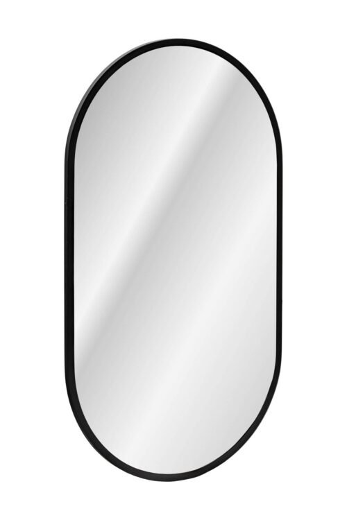 Apollo black LED mirror 90×50 oval