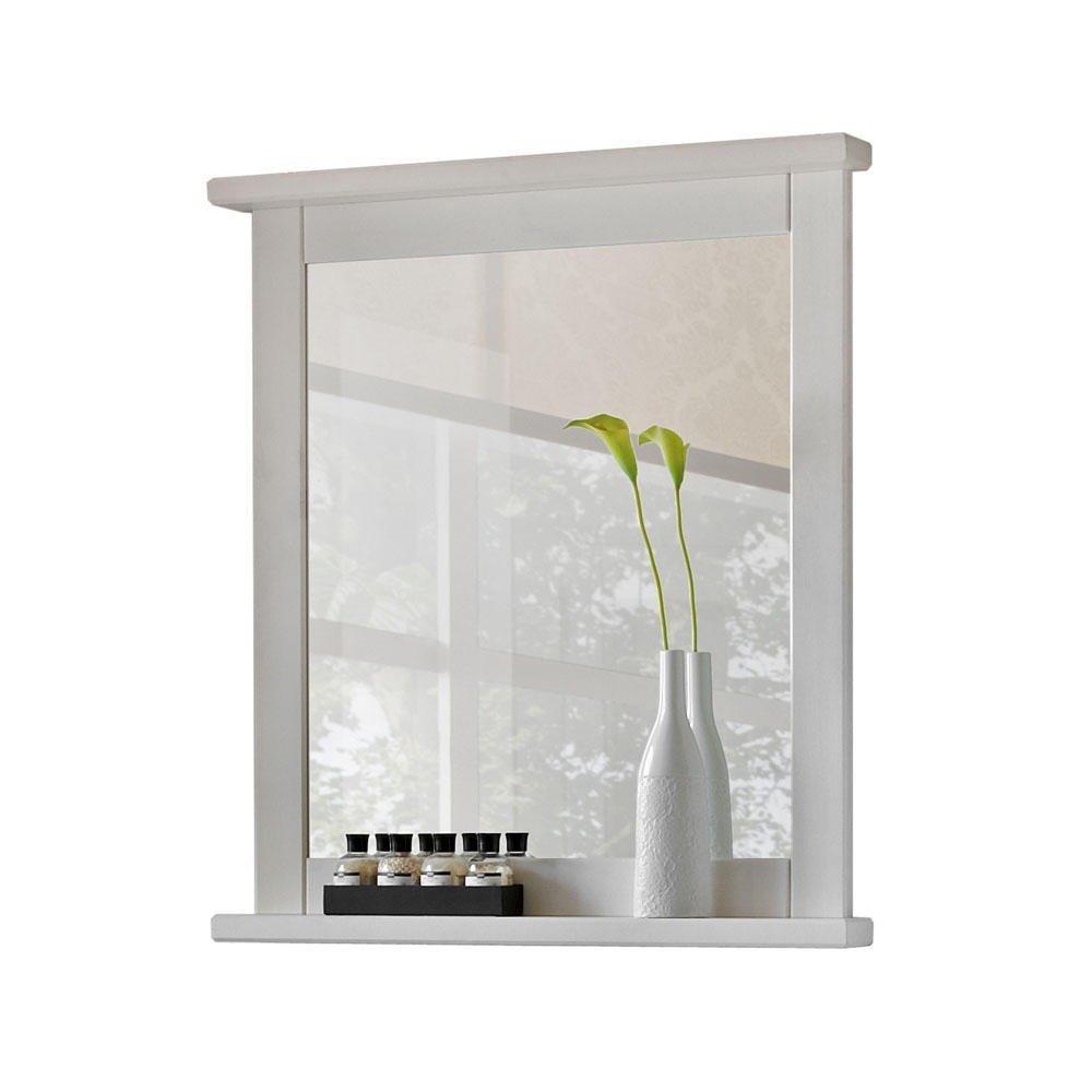 Mirror with shelf in wooden frame Romantic