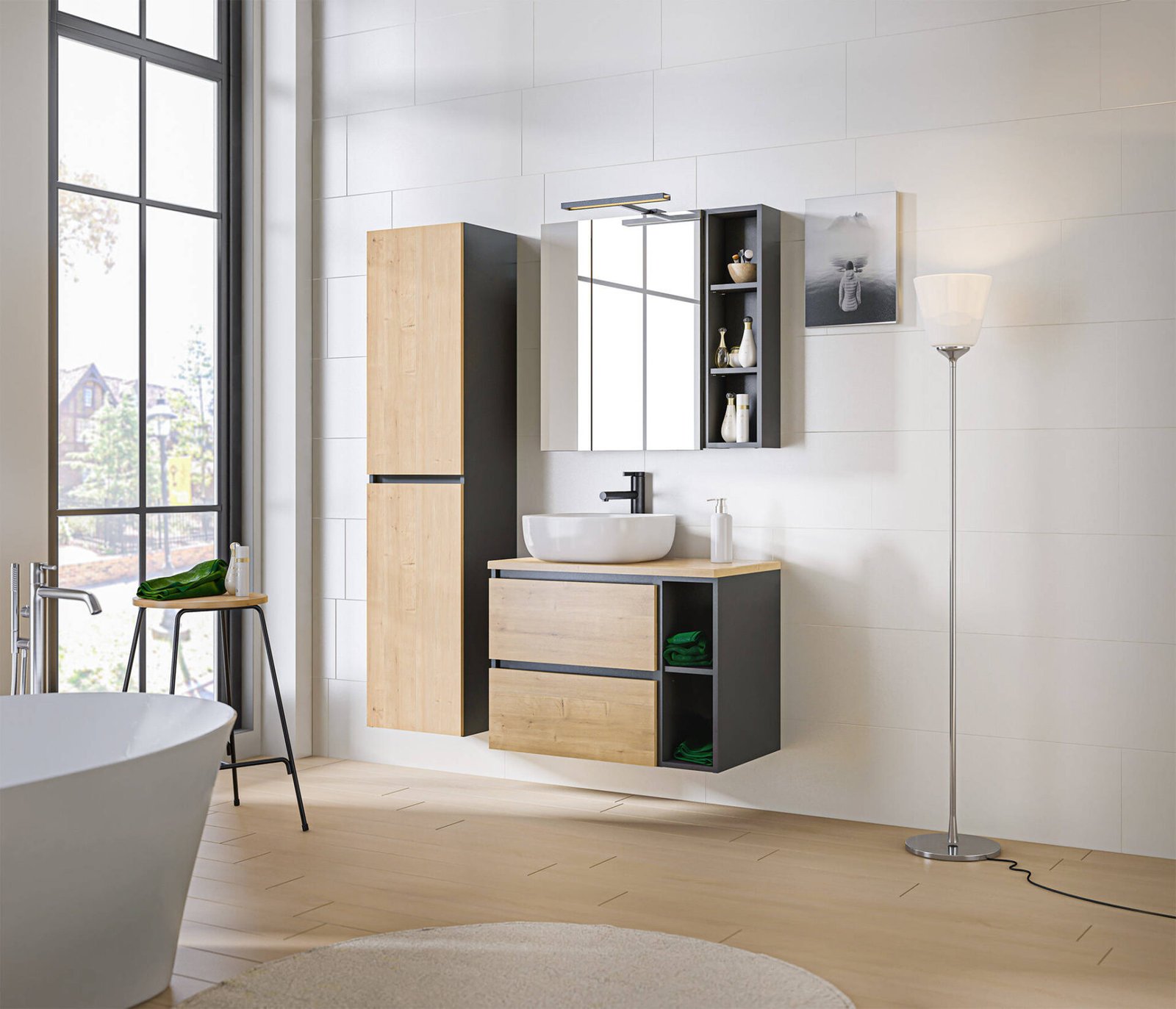 MONACO GREY 810 Open base cabinet - 20 cm - Image 3