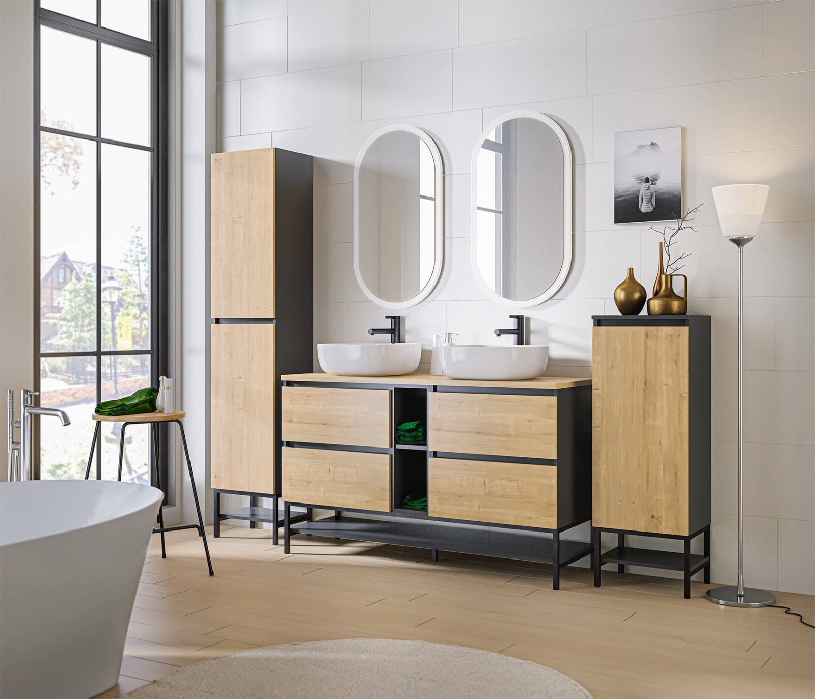 MONACO GREY 810 Open base cabinet - 20 cm - Image 4