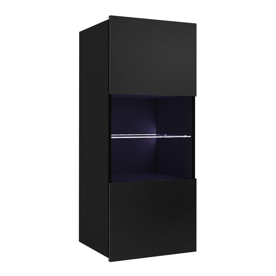 CALABRINI III wall cabinet, glossy white / glossy black, exceptionally stylish wall cabinet, simple shapes, suitable for any interior - Image 2