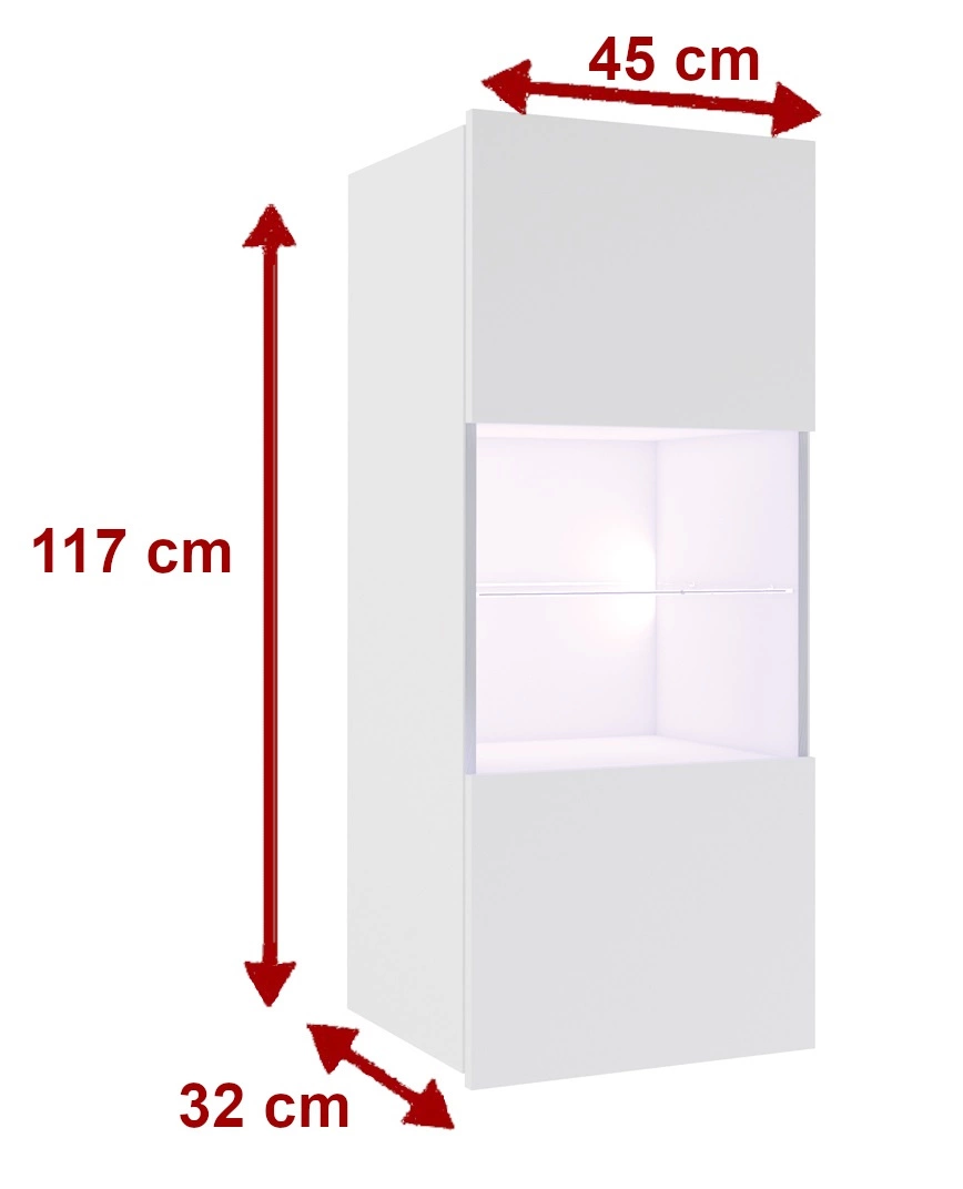 CALABRINI IV wall cabinet, glossy white, exceptionally stylish wall cabinet, simple shapes, suitable for any interior - Image 3