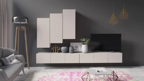 CALABRINI XX” beige wall cabinet – an exceptionally stylish, simple-shaped wall cabinet that fits into any interior