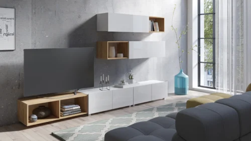 CALABRINI XXV” wall cabinet, glossy white / golden oak color, exceptionally stylish wall cabinet, simple shapes, suitable for any interior