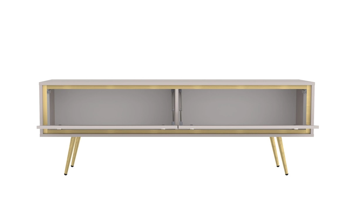 Nevea beige wall cabinet - elegant living room furniture in subtle colors, handle-free shapes, enriched with designer touches - Image 6
