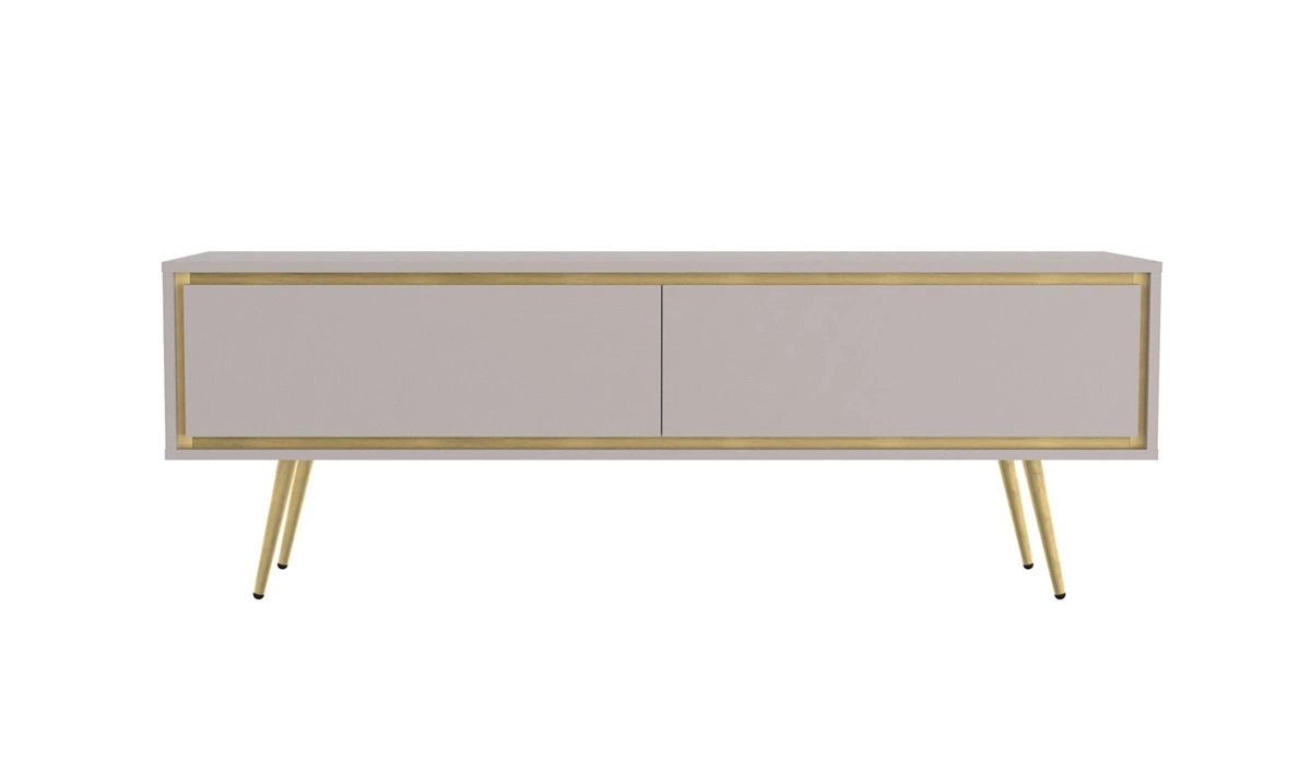 Nevea beige wall cabinet - elegant living room furniture in subtle colors, handle-free shapes, enriched with designer touches - Image 5