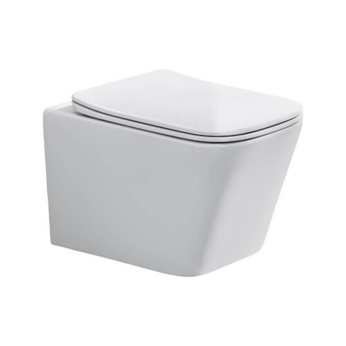 WALL-MOUNTED WHITE TOILET