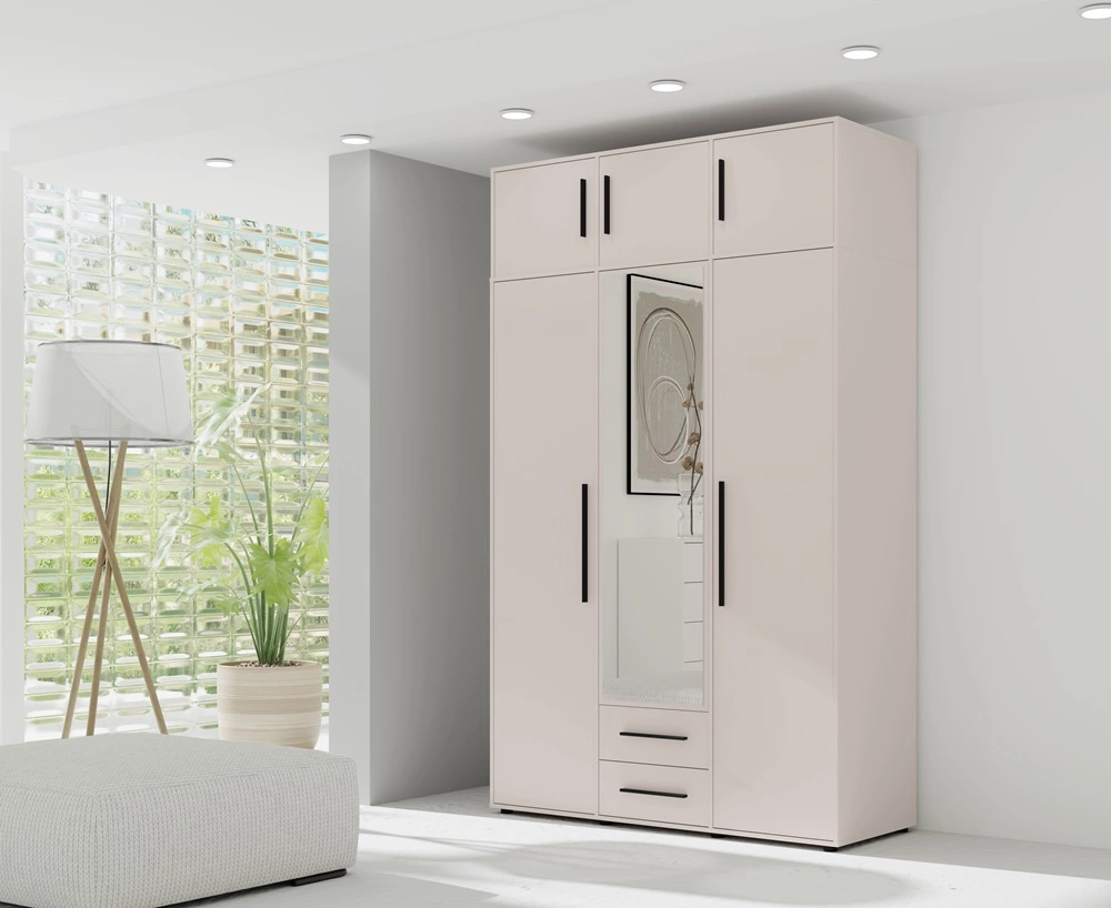 Maxione wardrobe extension 150 cm, beige, functional cabinet, will increase space for storing clothes, shoes and accessories - Image 4