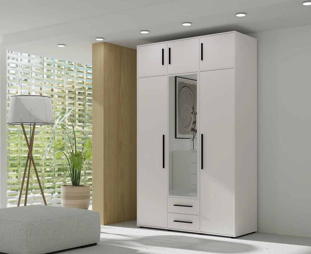Maxione wardrobe extension, 150 cm, white, functional cabinet will increase storage space for clothes, shoes and accessories - Image 4
