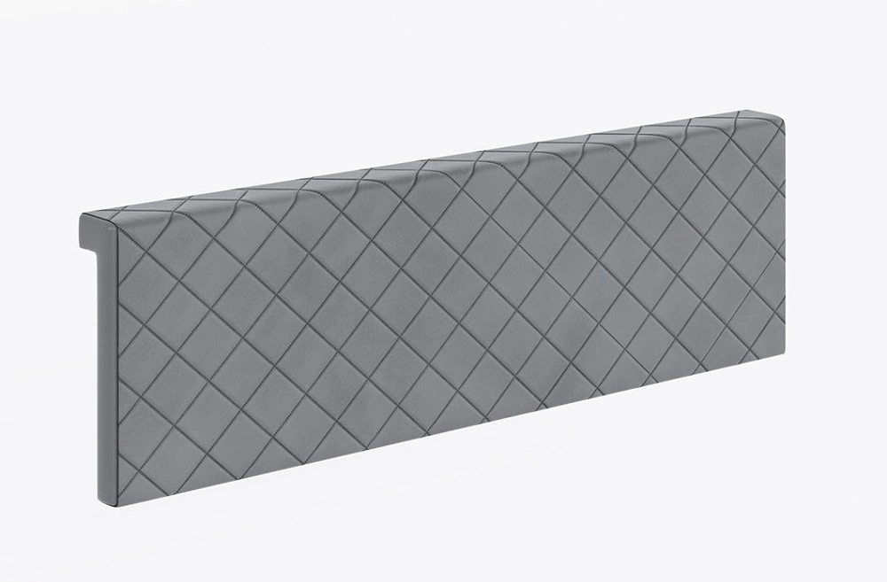 Soft headboard cover for Rico bed, ash gray, functional and comfortable bed addition, quilted headboard