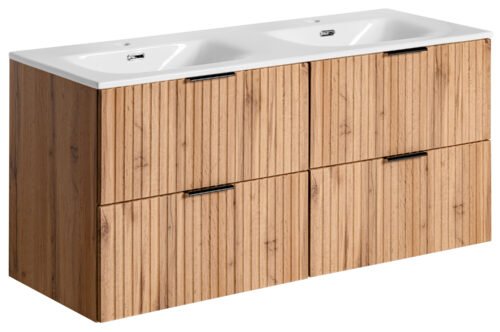 Double cabinet 60 cm ADEL OAK with washbasin SKY 120