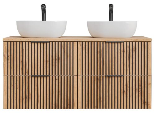 Xilo black Wotan double cabinet 120 cm with Smile washbasins