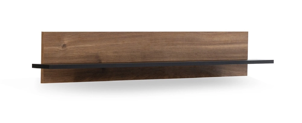 Apallo shelf 135 cm, Castello brandy oak/black, attractive both visually and functionally, will delight lovers of expressive interiors