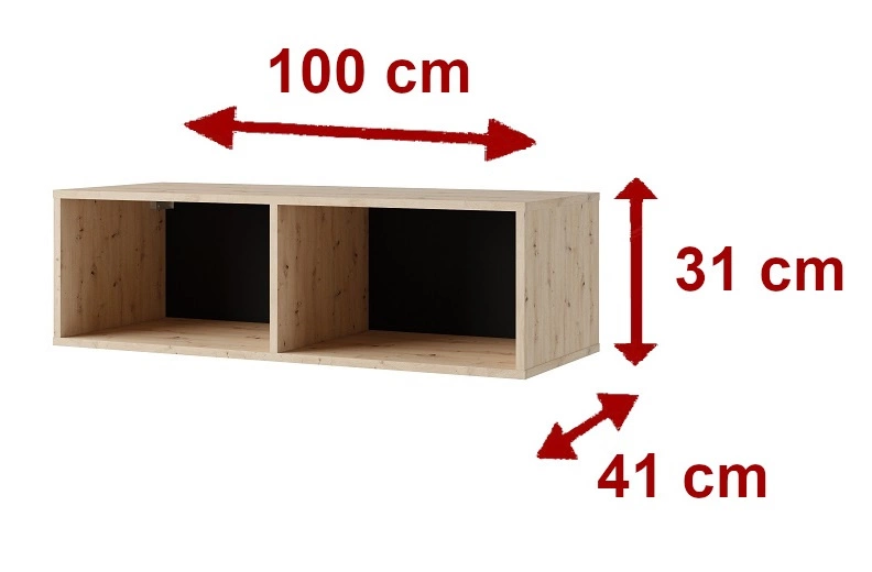 CALABRINI shelf, 100 cm, golden oak color, visually and functionally attractive, simple shape, suitable for any interior - Image 2