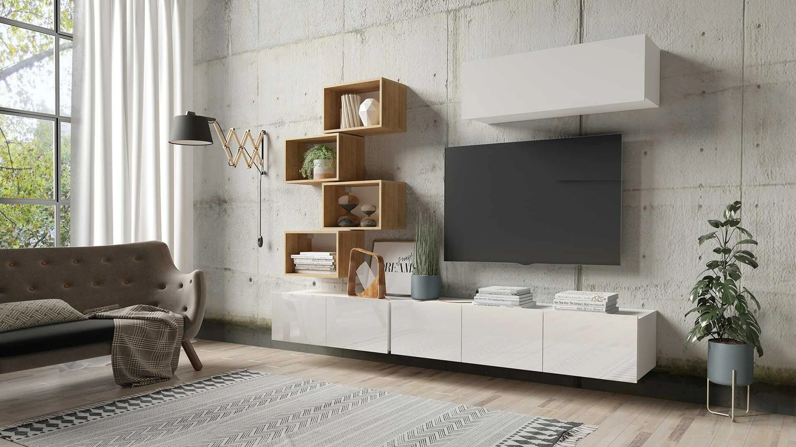 CALABRINI shelf, 50 cm, golden oak color, visually and functionally attractive, simple shape, suitable for any interior - Image 3