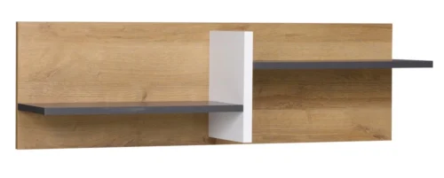 Memone shelf, 100 cm, golden oak / white / graphite color, modern and practical functional furniture for a youth room or office