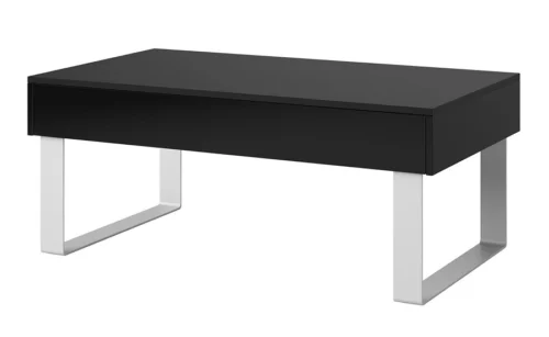 CALABRINI coffee table, 100 cm, black, with drawer, unique design, simple construction, waterproof table top