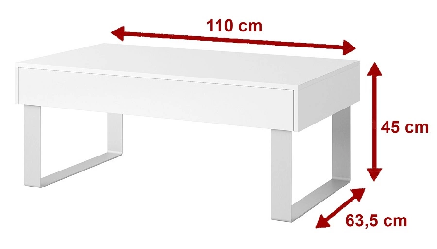 CALABRINI coffee table, 100 cm, golden oak color, with drawer, unique design, simple construction, spill-resistant surface - Image 3