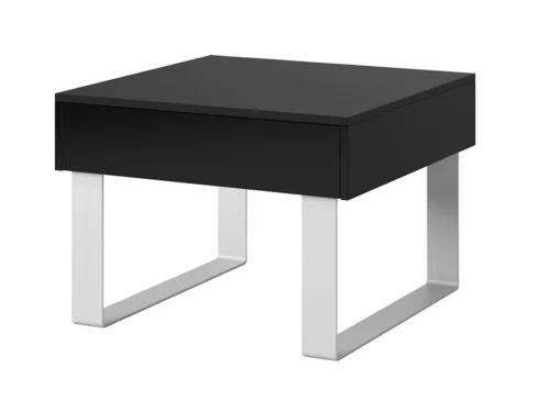 CALABRINI coffee table, 63 cm, black, with drawer, unique design, simple construction, waterproof tabletop
