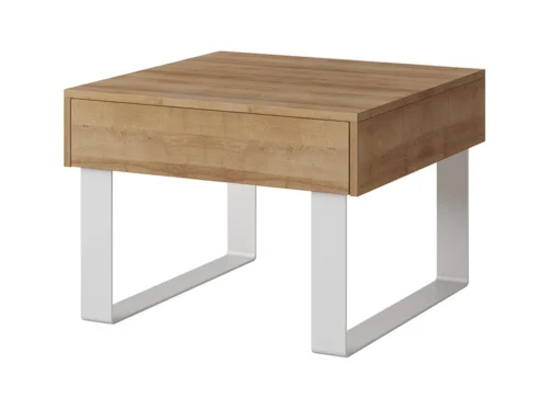 CALABRINI coffee table, 63 cm, golden oak color, with drawer, unique design, simple construction, spill-resistant surface