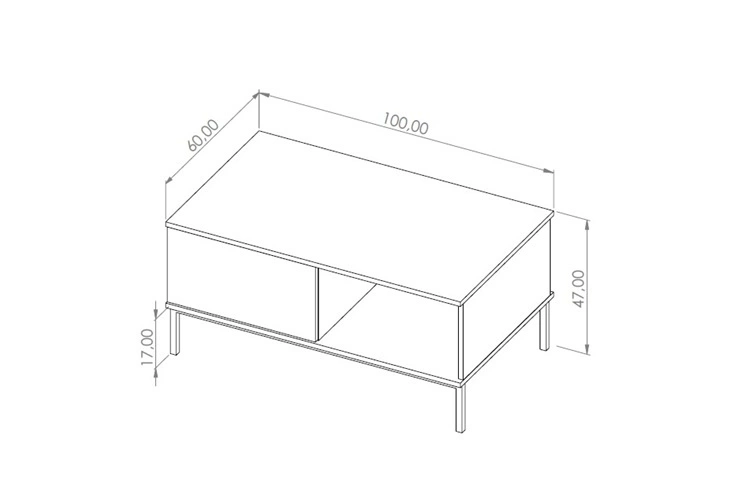 White Tutti coffee table with drawers, simple shape, supported by a metal base, spill-resistant tabletop - Image 2