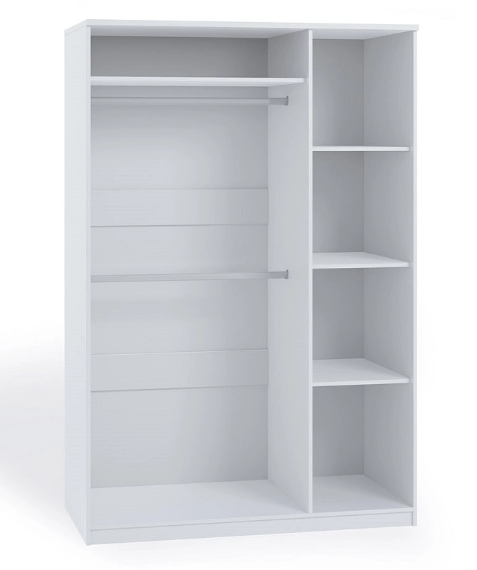 Rico wardrobe, 135 cm, white, functional furniture, classic shapes, ideal wardrobe for the bedroom or hallway - Image 3