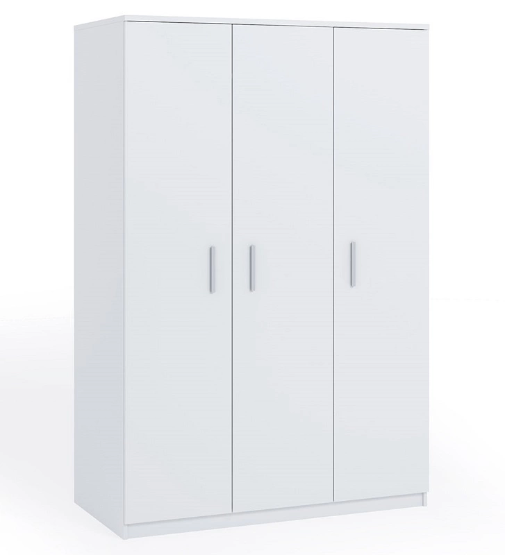 Rico wardrobe, 135 cm, white, functional furniture, classic shapes, ideal wardrobe for the bedroom or hallway