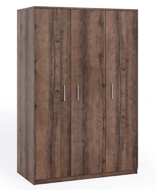 Rico wardrobe, 135 cm, monastery oak color, functional furniture, classic shapes, ideal wardrobe for bedroom or hallway