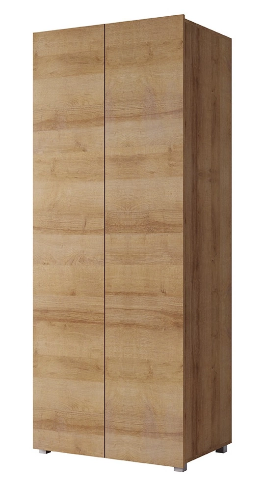 CALABRINI two-door wardrobe, 80 cm, golden oak, minimalist design, simple shapes, perfect for a bedroom or hallway