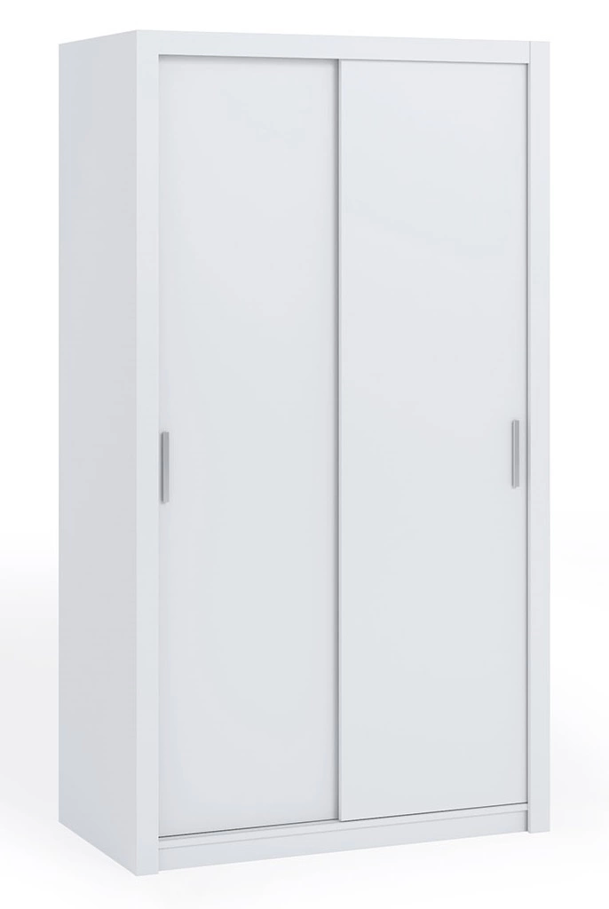Rico sliding wardrobe, 120 cm, white, functional furniture, classic shapes, ideal wardrobe for the bedroom or hallway