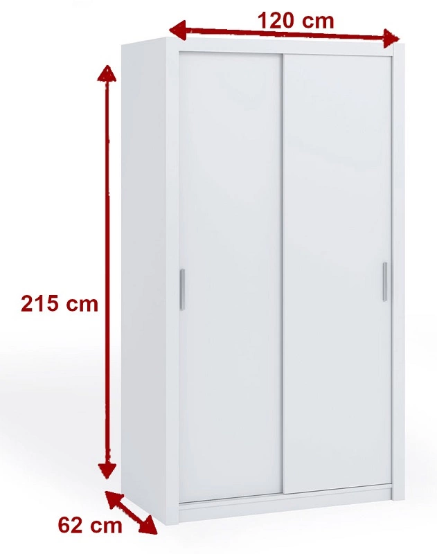 Rico sliding wardrobe, 120 cm, artistic oak color, functional furniture, classic shapes, ideal wardrobe for bedroom or hallway - Image 2