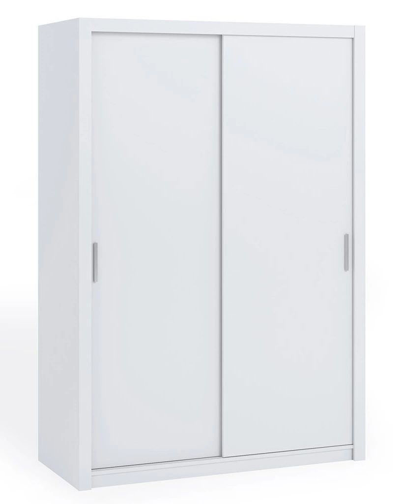 Rico sliding wardrobe, 150 cm, white, functional furniture, classic shapes, ideal wardrobe for a bedroom, dressing room or hallway
