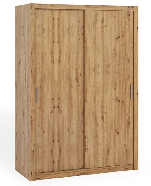 Rico sliding wardrobe, 150 cm, artistic oak color, functional furniture, classic shape, ideal wardrobe for bedroom, dressing room or hallway