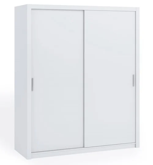 Rico sliding wardrobe, 180 cm, white, functional furniture, classic shapes, ideal wardrobe for a bedroom, dressing room or hallway