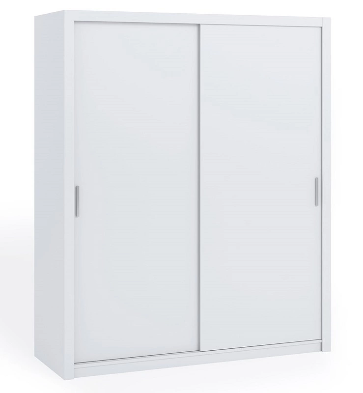 Rico sliding wardrobe, 180 cm, white, functional furniture, classic shapes, ideal wardrobe for a bedroom, dressing room or hallway