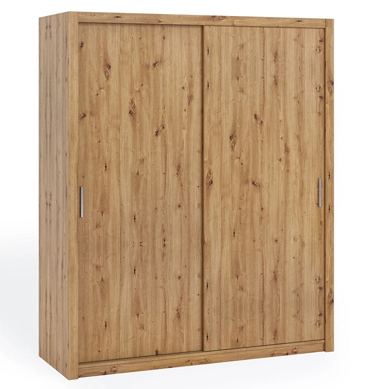 Rico sliding wardrobe, 180 cm, artistic oak color, functional furniture, classic shape, ideal wardrobe for bedroom, dressing room or hallway