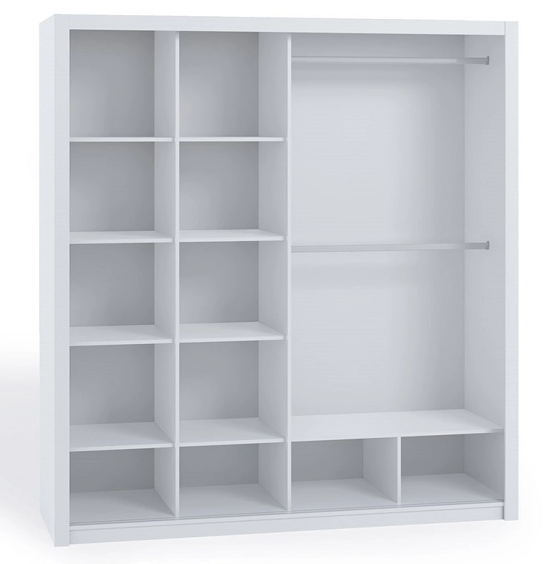 Rico sliding wardrobe, 220 cm, artistic oak color, spacious wardrobe for bedroom, dressing room or hallway, classic shape with geometric shapes - Image 3