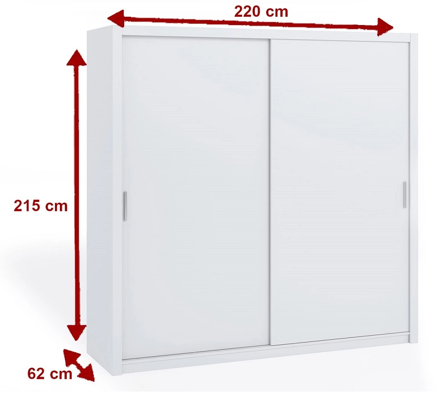 Rico sliding wardrobe, 220 cm, artistic oak color, spacious wardrobe for bedroom, dressing room or hallway, classic shape with geometric shapes - Image 2